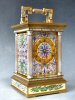 A characteristic French carriage clock, cloisonné enamel decorations, silver and gold, ca 1890.
